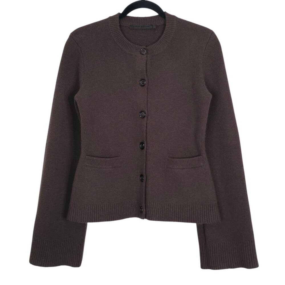 Jenni Kayne Cooper Cardigan Chocolate Brown Wool Cashmere Size S - Picture 4 of 12